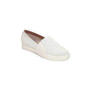 Aerosoles Womens Salt Water White Leather Slip On Casual Sneaker Shoes Size 9.5